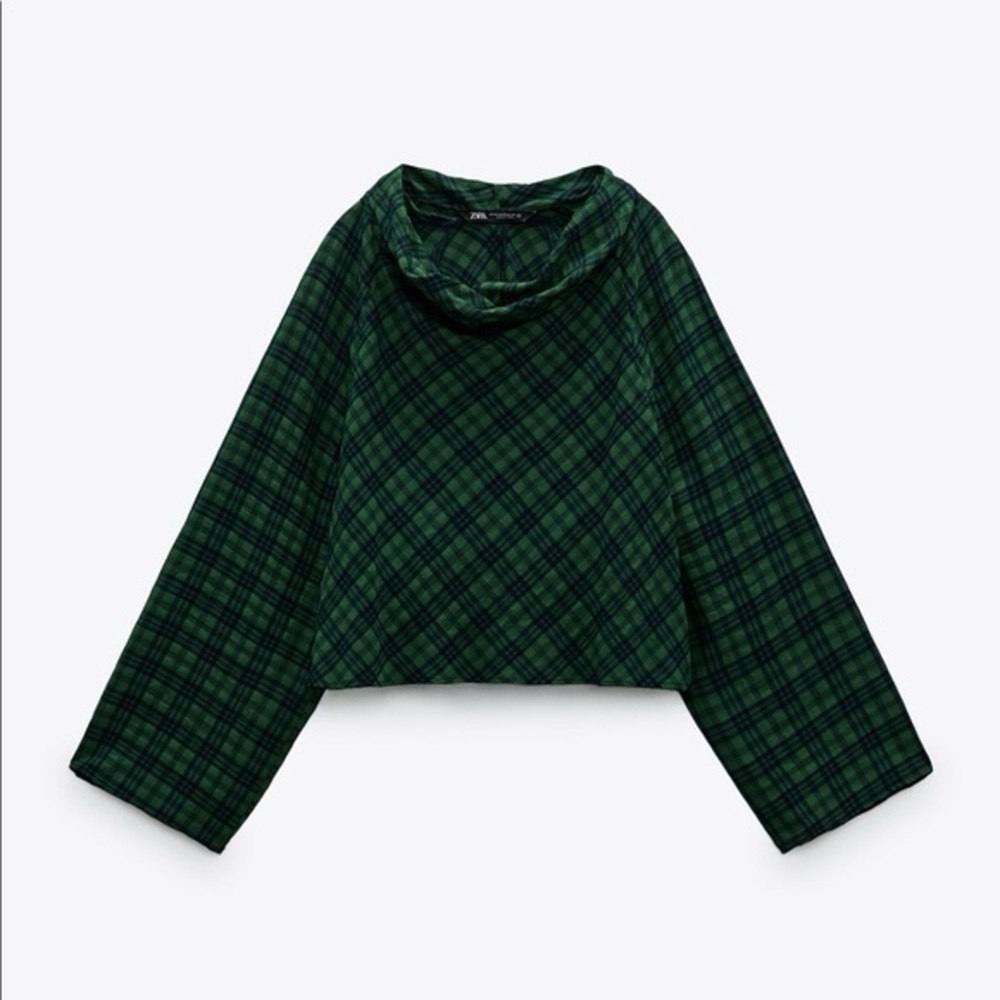 ZARA | Plaid Cropped Top